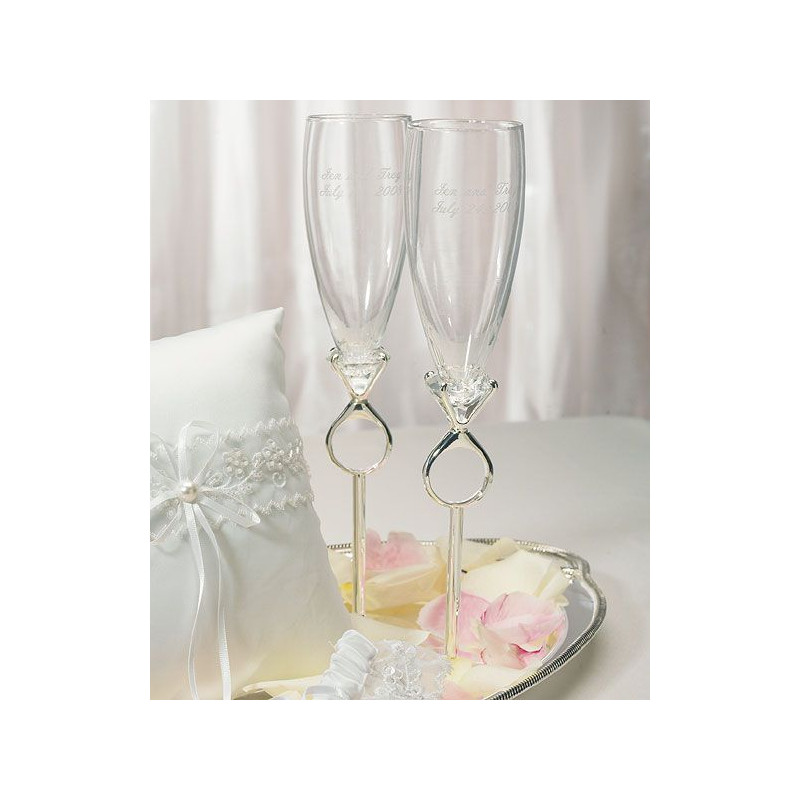 flutes champagne personnalisé diamant