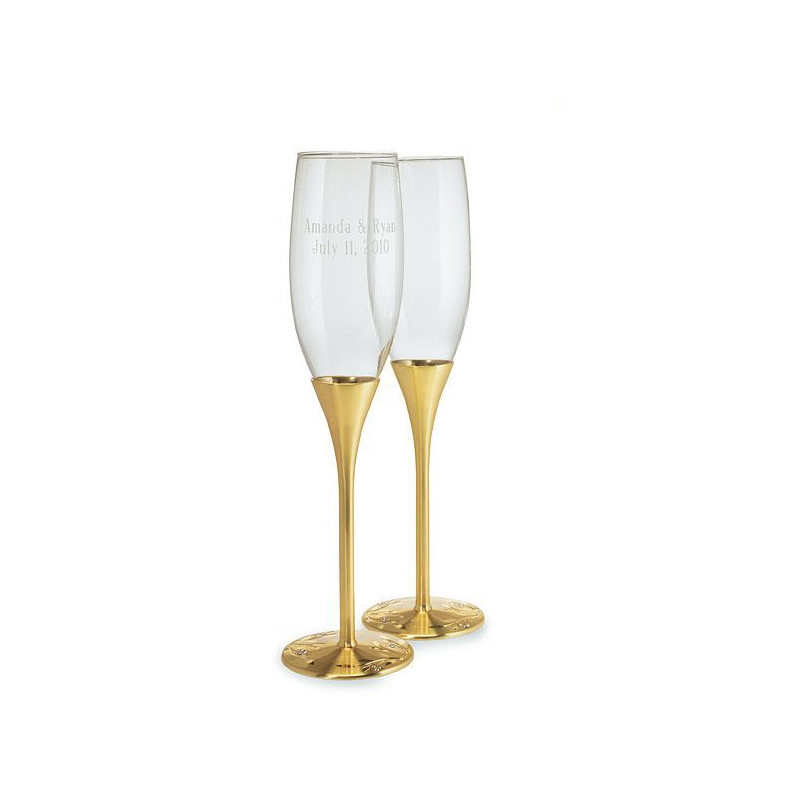 Flute champagne personnalise venise or