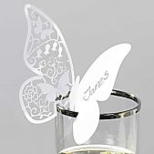 Les 10 marque places papillon en dentelle de papier