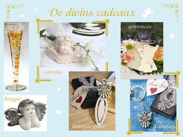 décoration mariage idées thème anges cadeaux invités décoration mariage idées thème anges cadeaux invités bougie paillettes or ange semences graines à planter marque page