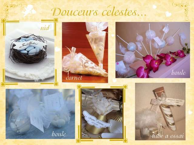 décoration mariage idées thème anges cadeaux invités décoration mariage idées thème anges cadeaux invités bid à dragées cornet boule résine boule en plastique tube à essai éprouvette