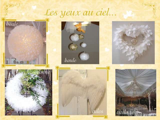 Mariage theme anges idees Plafond Tissus idées