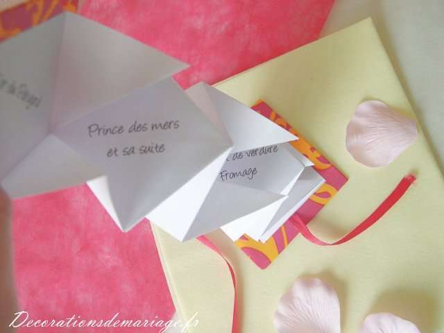 décoration mariage table thème asie menu accordéon décoration mariage table thème asie loisirs créatifs bricolage faire soi même menu accordéon scrapbooking album origami pliage papier
