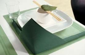   decoration mariage thème asie zen pliage serviette bordure