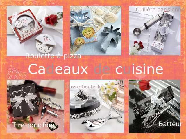   cadeaux invités mariage original ustensiles cuisine utile roulette à pizza italie tire bouchon vin moule à gâteaux emporte pièce cuillère parisienne batteur