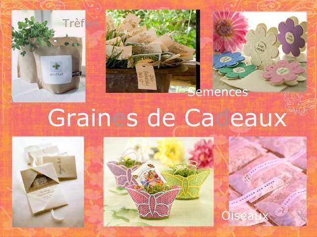   cadeaux invités mariage original semance graines fleurs trèfle champêtre nature papillon graine pour oiseaux