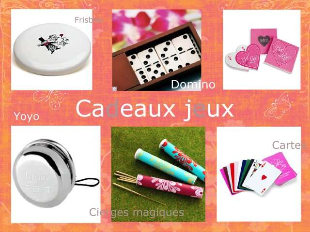   cadeaux invités mariage original jeu frisbee yoyo domino jeu de cartes