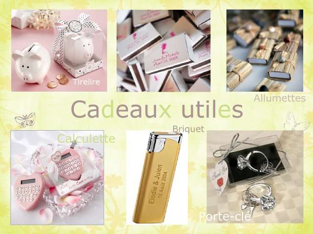   cadeaux invités mariage original tirelire calculette porte clé bague boîte d'allumette briquet
