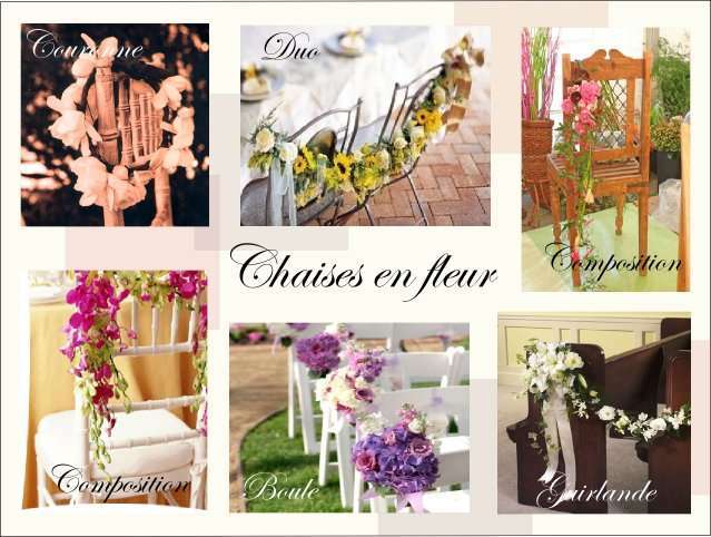 decoration chaise mariage composition florale guirlande