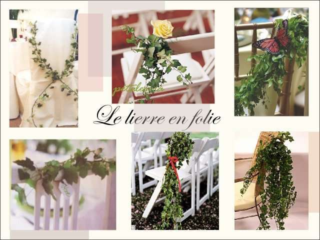decoration chaise bancs d'eglise  mariage composition florale lierre