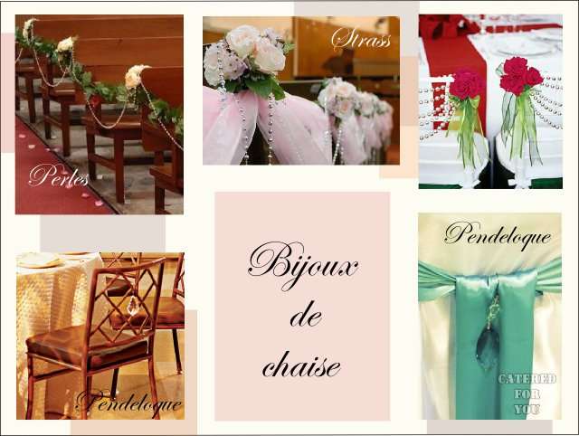 decoration chaise bancs d'eglise mariage bijoux, pendeloque cristal verre perles