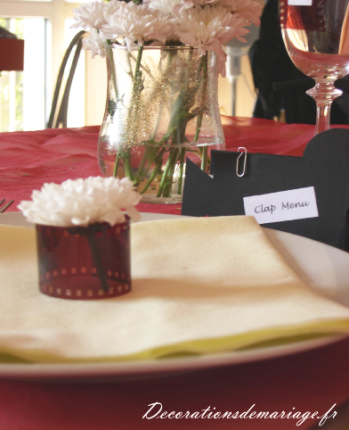    décoration mariage table thème cinéma losirs créatifs bricolage faire soi même 