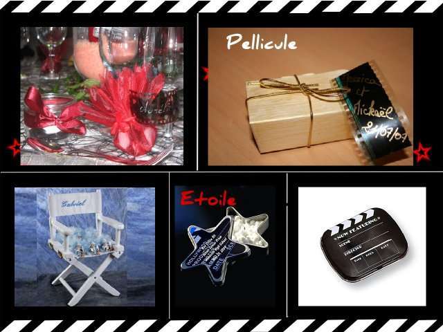décoration mariage thème cinéma cadeaux invités décoration mariage thème cinéma cadeaux invités idées pochon boîte étiquette pellicule chaise de cinéaste boîte à dragées étoile en fer clap boîte à pastilles
