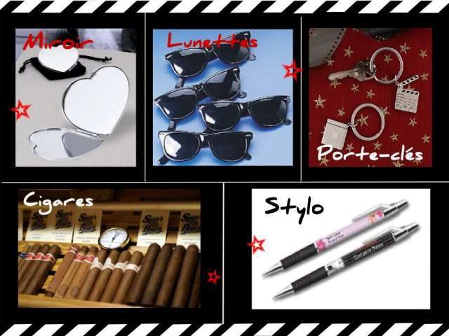 décoration mariage thème cinéma cadeaux décoration mariage thème cinéma cadeaux miroir coeur poudrier lunettes de soleil porte clé cigare stylo personnalisé