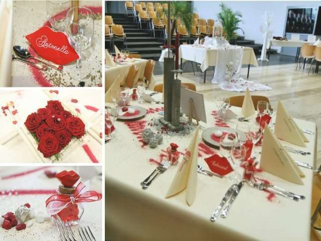 theme mariage baiser rouge