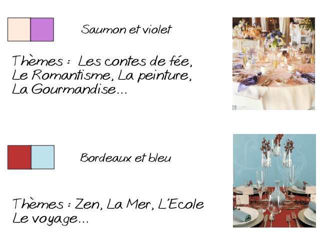 thème de mariage décoration couleur violet et saumon orange bordeaux et bleu thème de mariage décoration couleur violet et saumon orange bordeaux et bleu