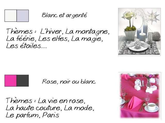 thème de mariage décoration couleur blanc et argent rose fuchsia et noi thème de mariage décoration couleur blanc et argent rose fuchsia et noir