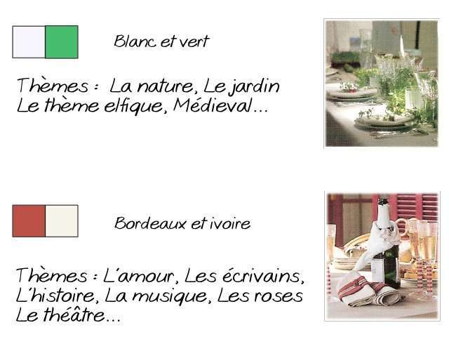 thème de mariage couleur blanc et vert bordeaux ivoire thème de mariage décoration couleur blanc et vert bordeaux ivoire