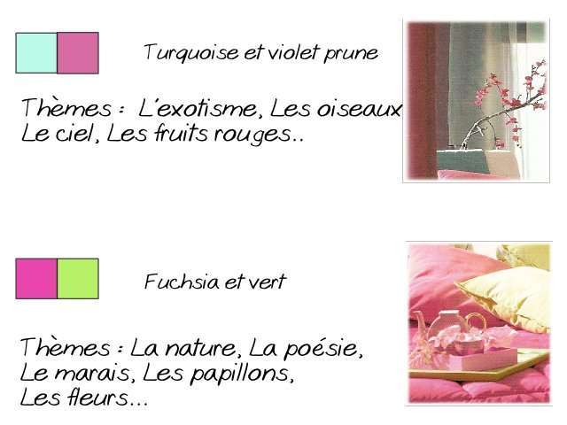 thème de mariage décoration couleur turquoise et violet prune rose fuchsia et vert
