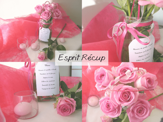   esprit recup décoration economique loisirs créatifs faire soi même vase menu  mariage pot de nescafé 