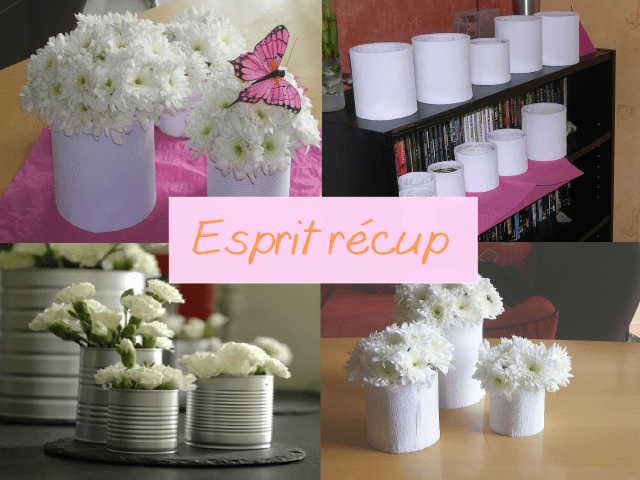       esprit recup faire soi même bricolage décoration de table vase en boîte de conserve