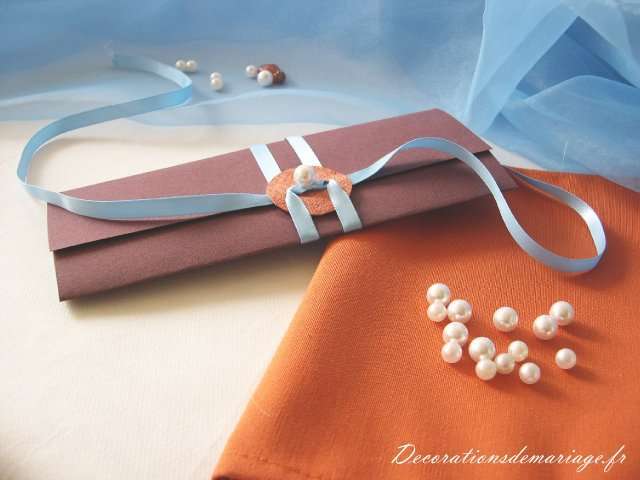    décoration mariage table thème asie zen loisirs créatifs bricolage faire soi même faire part chocolat orange bleu ciel perle triptyque 