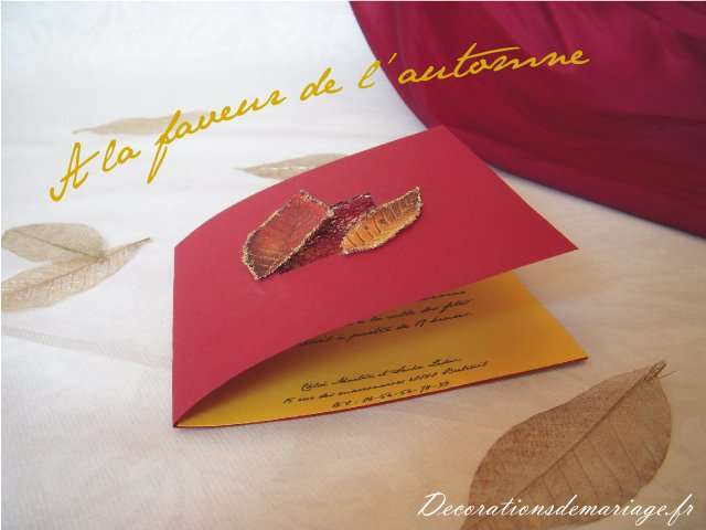 realisation faire-part invitation mariage automne realisation faire-part invitation mariage automne explication carte tissu