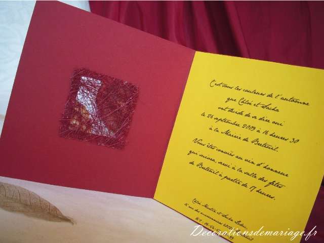 realisation faire-part mariage automne realisation faire-part invitation mariage automne mode d'emploi fiche technique sisal