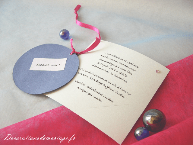  décoration mariage idées thème thème surprise invitation faire part shaker box coeur scrapbooking fuchsia et bleu clair loisirs créatifs bricolage faire soi même