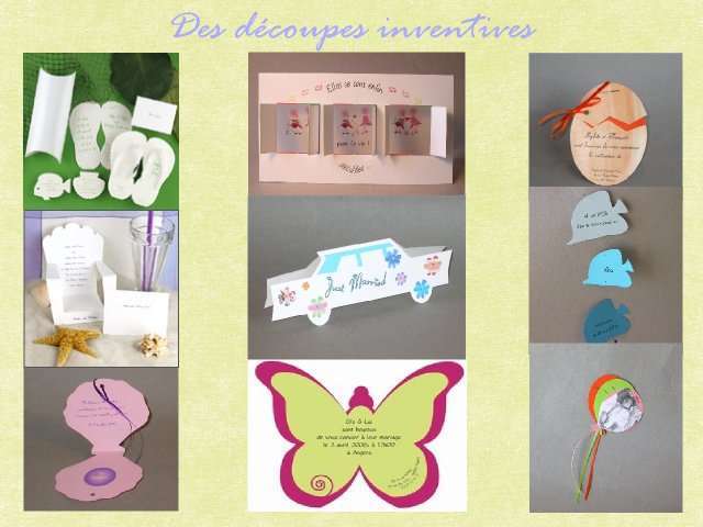 faire-part mariage loisirs créatifs découpe faire-part mariage loisirs créatifs découpe voiture papillon transat tongs mer poisson ballon enfance coquillage oeufs