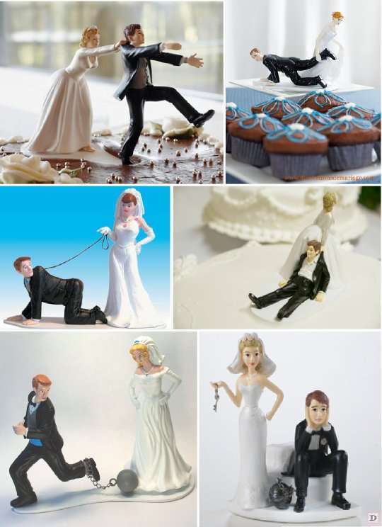 figurine_mariage_gateau_piece_montee_humoristique_comique figurine_mariage_gateau_piece_montee_humoristique_comique_marie tiré par la mariée