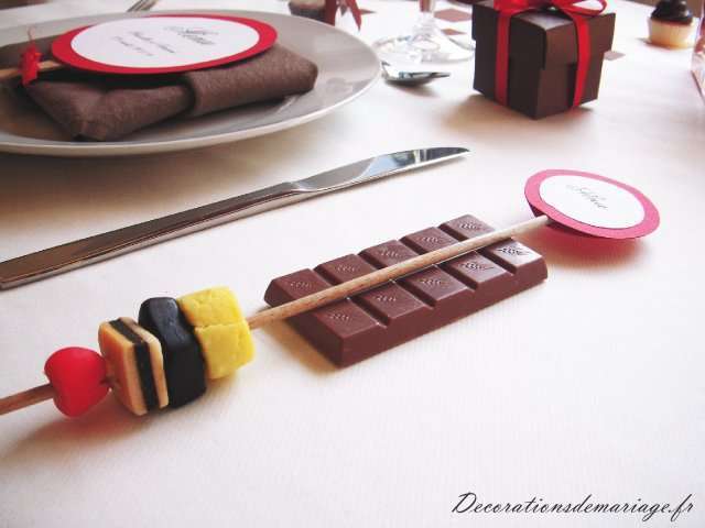 marque place porte nom chocolat mariage gourmandise