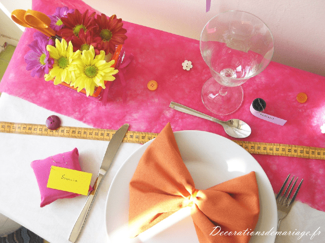     décoration mariage table thème couture mode loisirs créatifs faire soi même bricolage