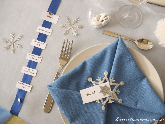 décoration table mariage idées thème hiver montagne décoration table mariage idées thème hiver montagne plan de table bleu blanc argent