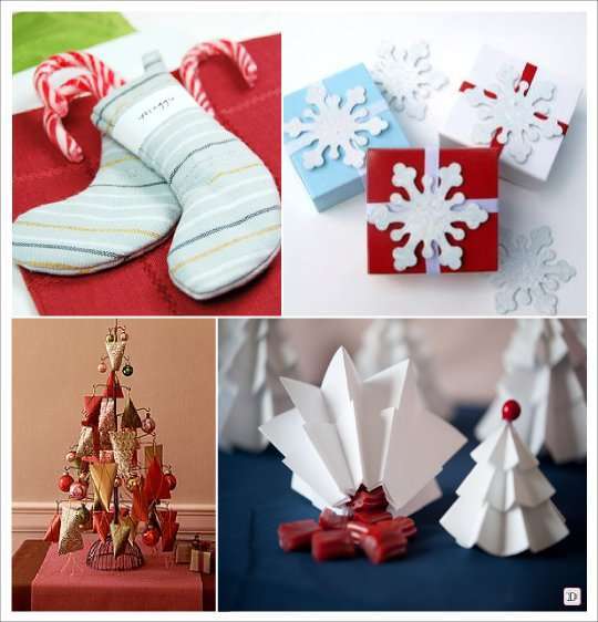 mariage hiver pochon dragees chaussette sapin