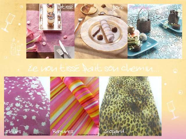 decoration of non-woven table runner printed patterns decoration de table chemin de table intisse motifs imprimé