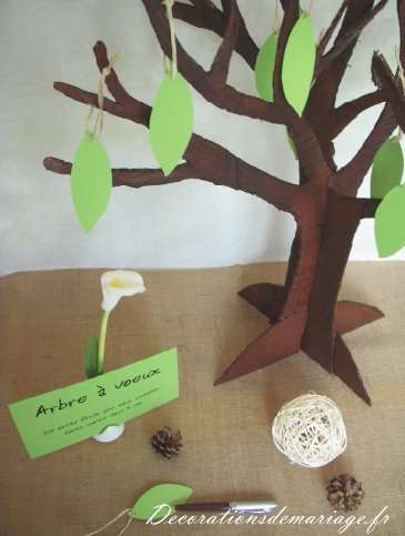 mariage decoration nature arbre en carton faire soi même