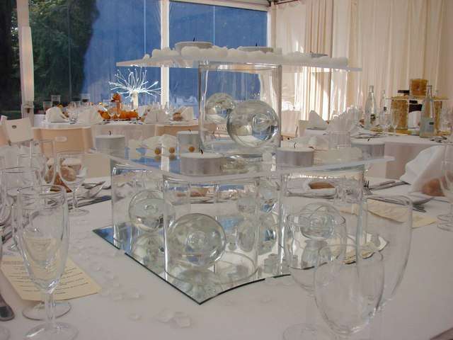  Décoration mariage thème marais inspiration idées centre de table miroir vase verre goodmoo
