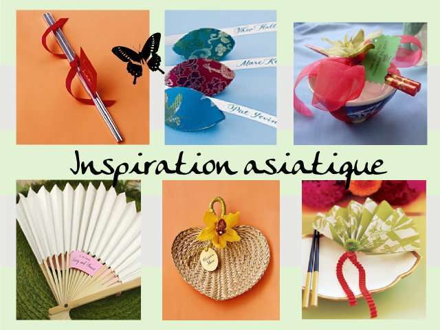  idées marque place mariage bricolage faire soi même loisirs créatifs thème asie asiatique chinois zen fortuine cookie baguettes éventail
