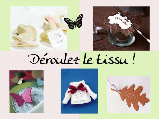  idées marque place mariage faire soi même tissu chapeau de cowboy western pull hiver feuille d'automne papillon feutrine