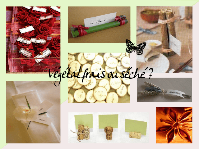 idées marque place de mariage bricolage loisirs créatifs faire soi même anis étoilé épices bambou rose rondins de bois automne bouchon de liège vin orchidée asie