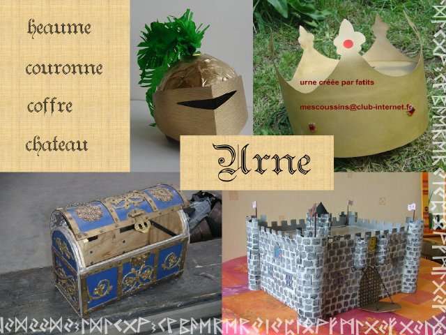    Décoration mariage idées thème médieval urne couronne coffre chateau casque armure heaume