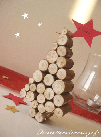 décoration mariage idées thèmet montagne noel décoration mariage idées thème montagne noel loisirs créatifs bricolage faire soi même marque place sapin en rondin de bois