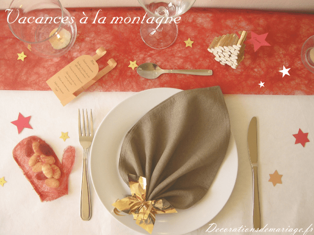décoration table mariage idées thème montagne noel décoration table mariage idées thème montagne noel loisirs créatifs bricolage faire soi même pochon moufle