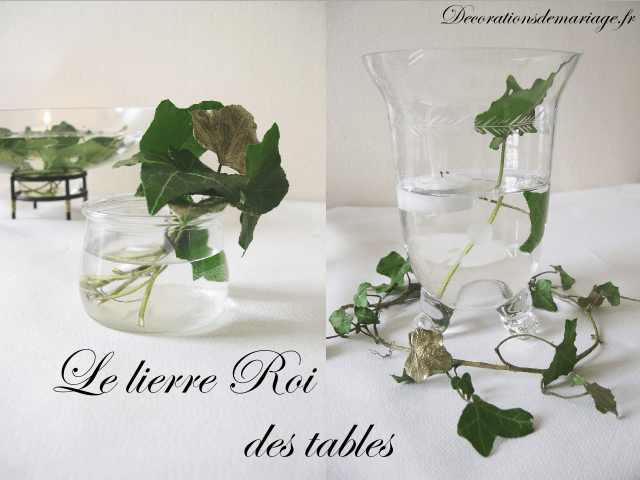  décoration table mariage idées thème nature champêtre lierre