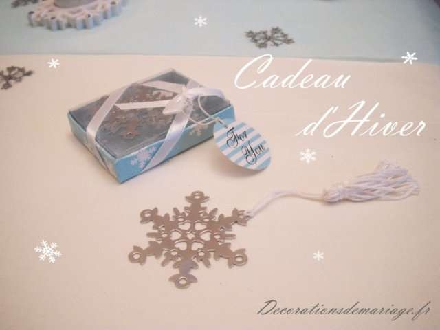idée cadeau noel flocon marque page