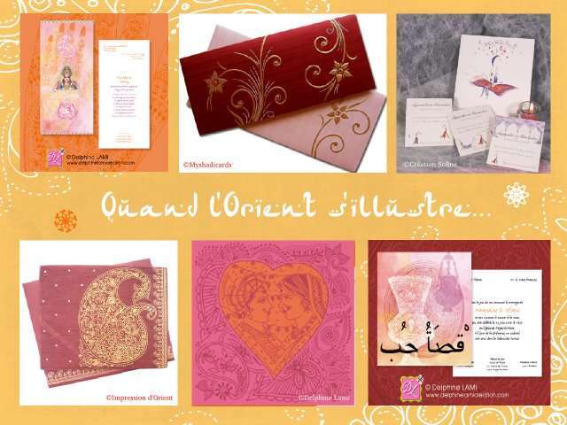 décoration mariage idées thème oriental 1001 nuits bollywood faire part tapis volant embossage 