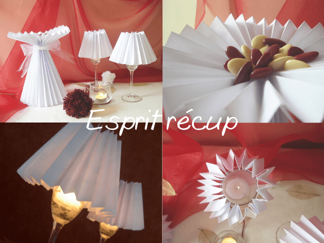 esprit recup photophore et socle en papier plissé esprit recup déco économie bricolage loisirs créatifs faire soi même socle en papier plissé photophore verre à pied