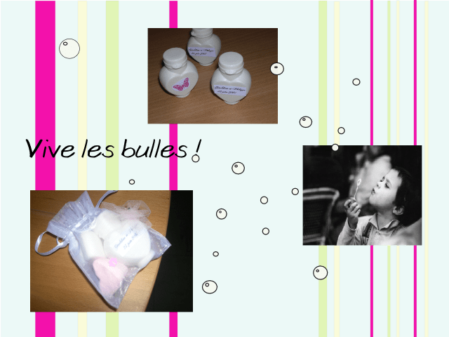 idées décorations mariage pour les enfants récipients à bulles sachets de bonbons