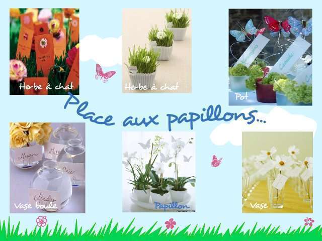 décoration mariage idées thème papillon marque place décoration mariage papillon marque place porte nom pot herbe à chat vase boule
